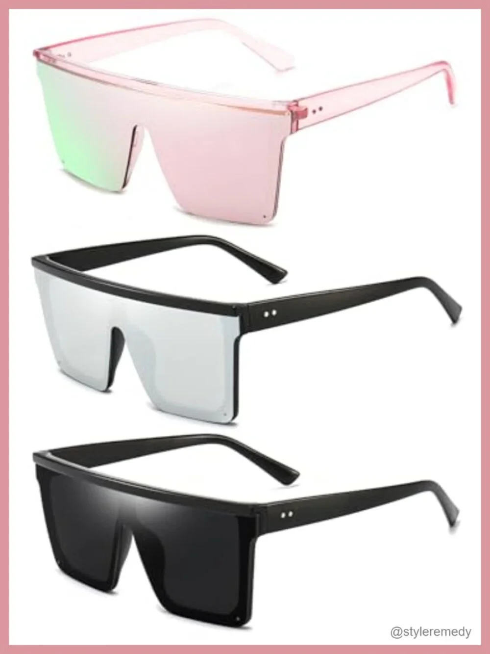 Oversized Square Flat Top Sunglasses for Women Men UV400